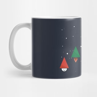 Christmas Tree Rocket and Curious Santa Claus Mug